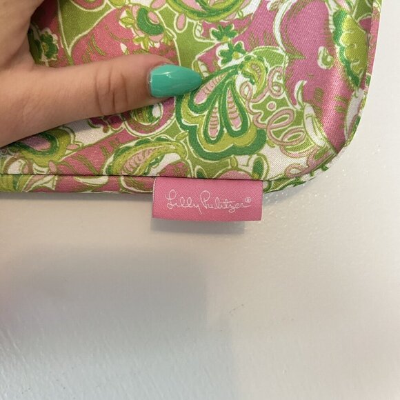 Lilly Pulitzer iPad Tablet Sleeve Case Zip Pink Green Floral Neoprene 8x10 - Picture 2 of 5